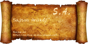 Sajtos Anikó névjegykártya